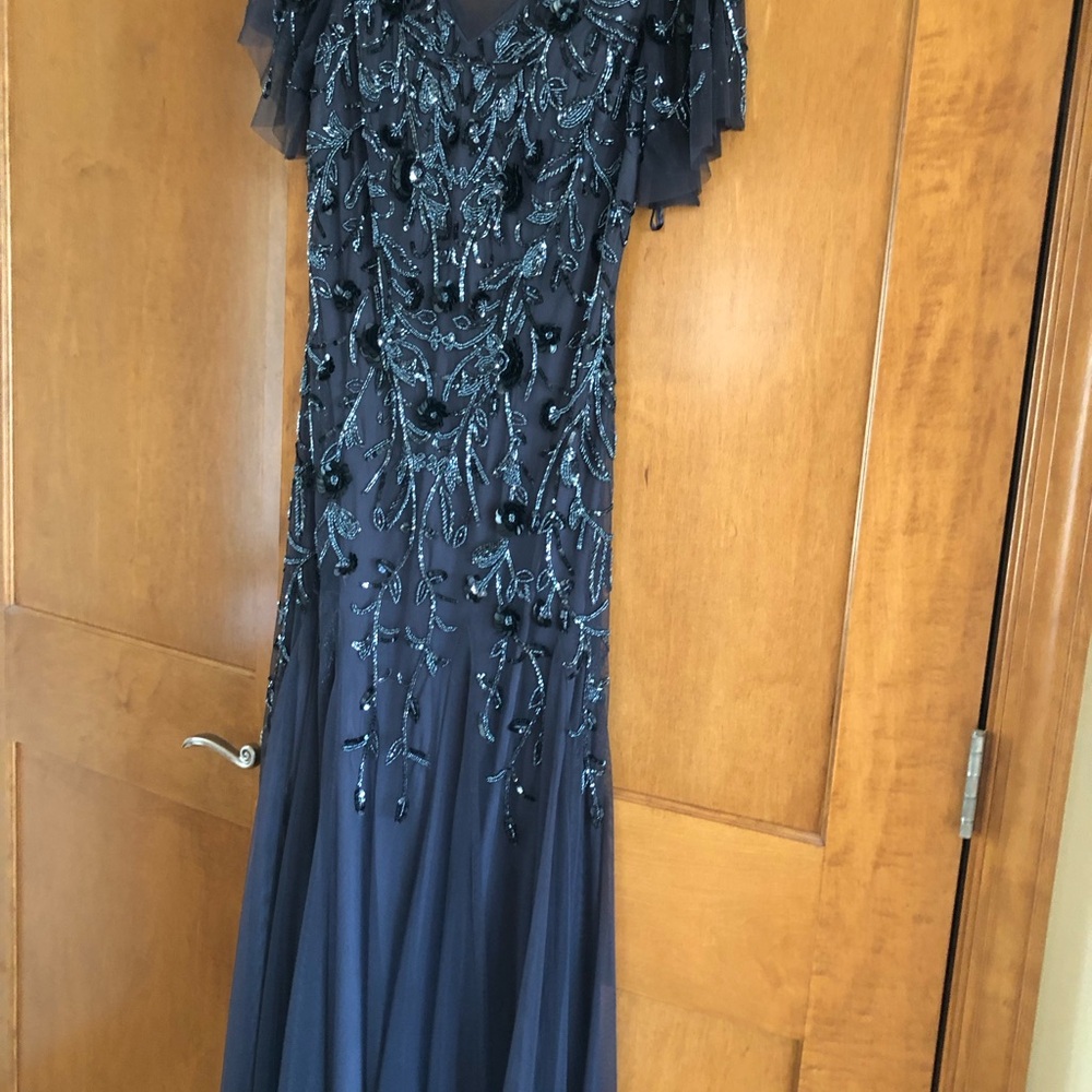 Christina Wu black Embellished Ruffled Gown